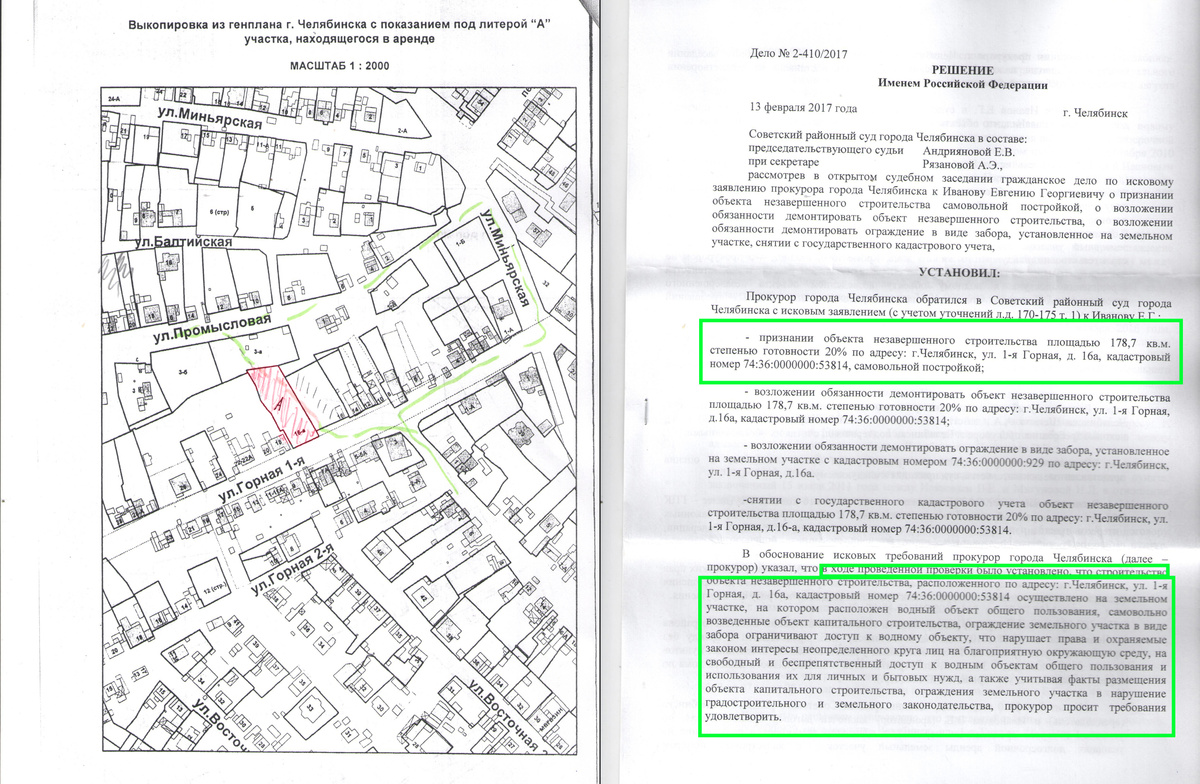 Выкопировка из генерального плана земельного участка образец