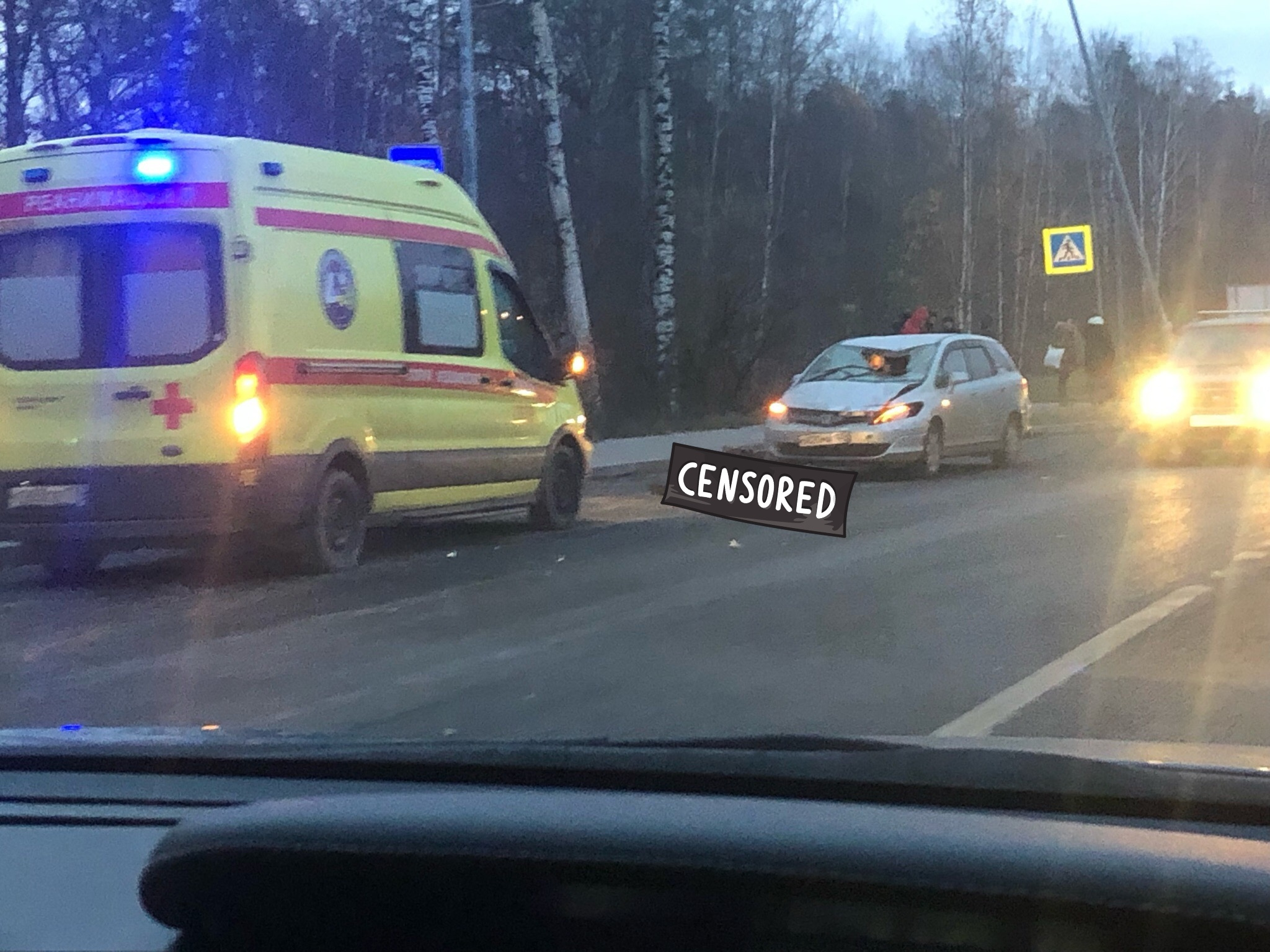 Человек погиб на Волхонском шоссе. В октябре смертельные ДТП были в 1 и 2  км от этого места - 30 октября 2019 - ФОНТАНКА.ру