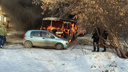 Вспыхнула в морозы: в Ленинском районе Челябинска сгорела маршрутка