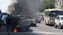 В Ростове возле ЦУМа сгорел автомобиль