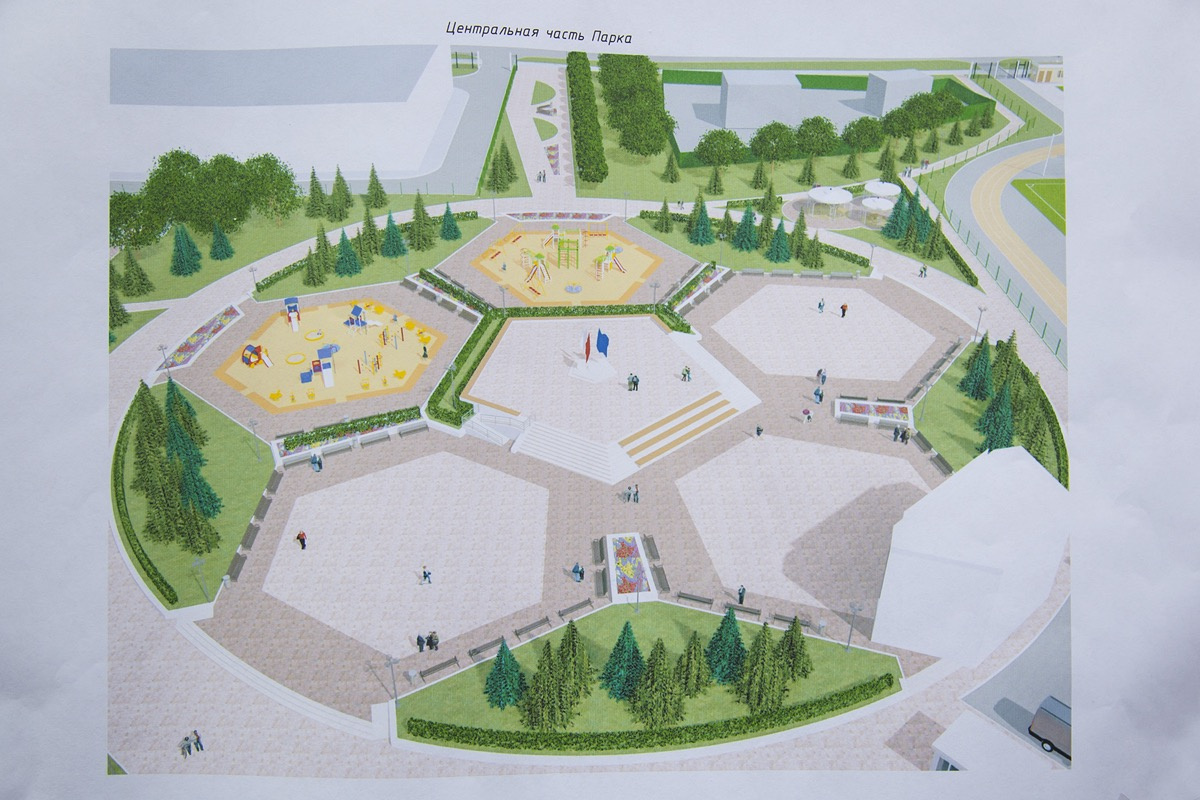 Будущий парк будет оформлен под футбольный мяч