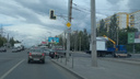 На улице Ново-Садовой в обе стороны встали трамваи