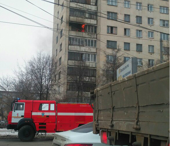 Пожар в доме на Российской разгорелся днём 14 марта
