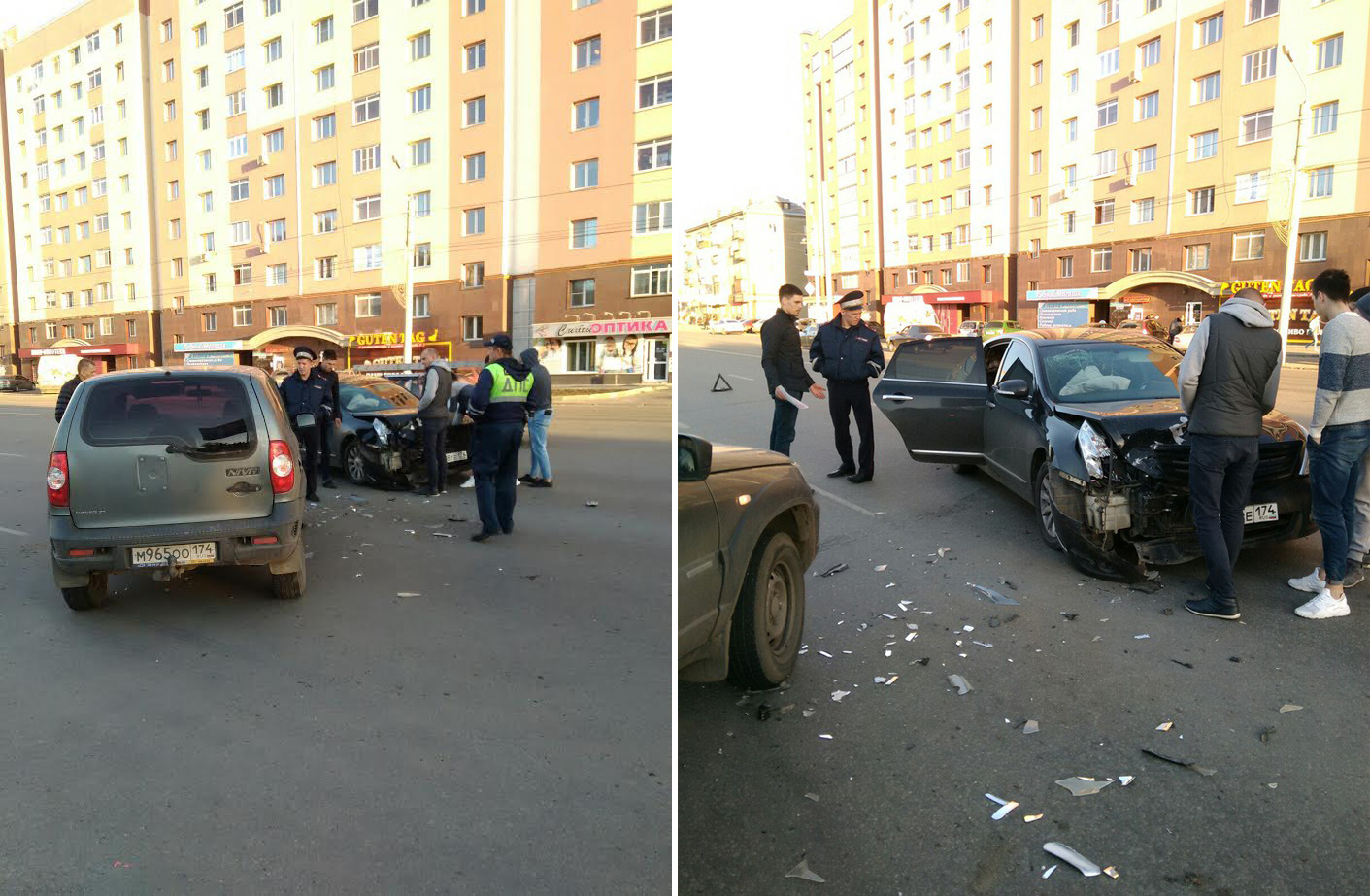 В Ленинском районе произошло столкновение двух авто; Авария произошла в тот момент, когда один из автомобилистов поворачивал налево.