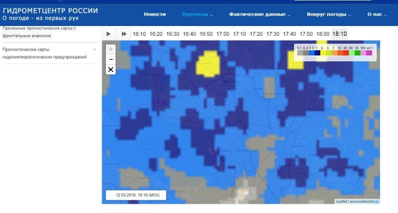 скриншот страницы сайта meteoinfo.ru