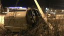В Отрадном водитель BMW снёс два бетонных столба