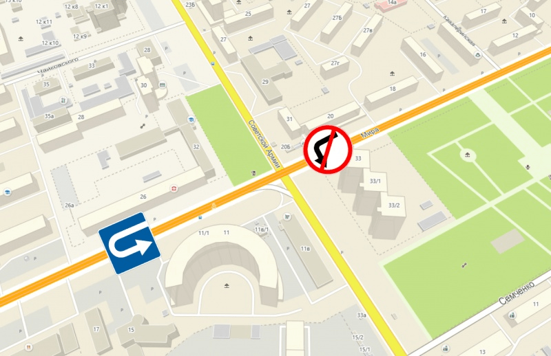 На этом перекрестке запретят левый поворот с улицы Мира в направлении Декабристов