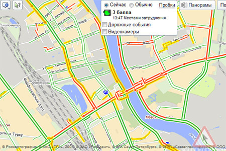 Пробки на "Яндекс Картах"