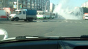На северо-западе Челябинска во время движения загорелся автобус