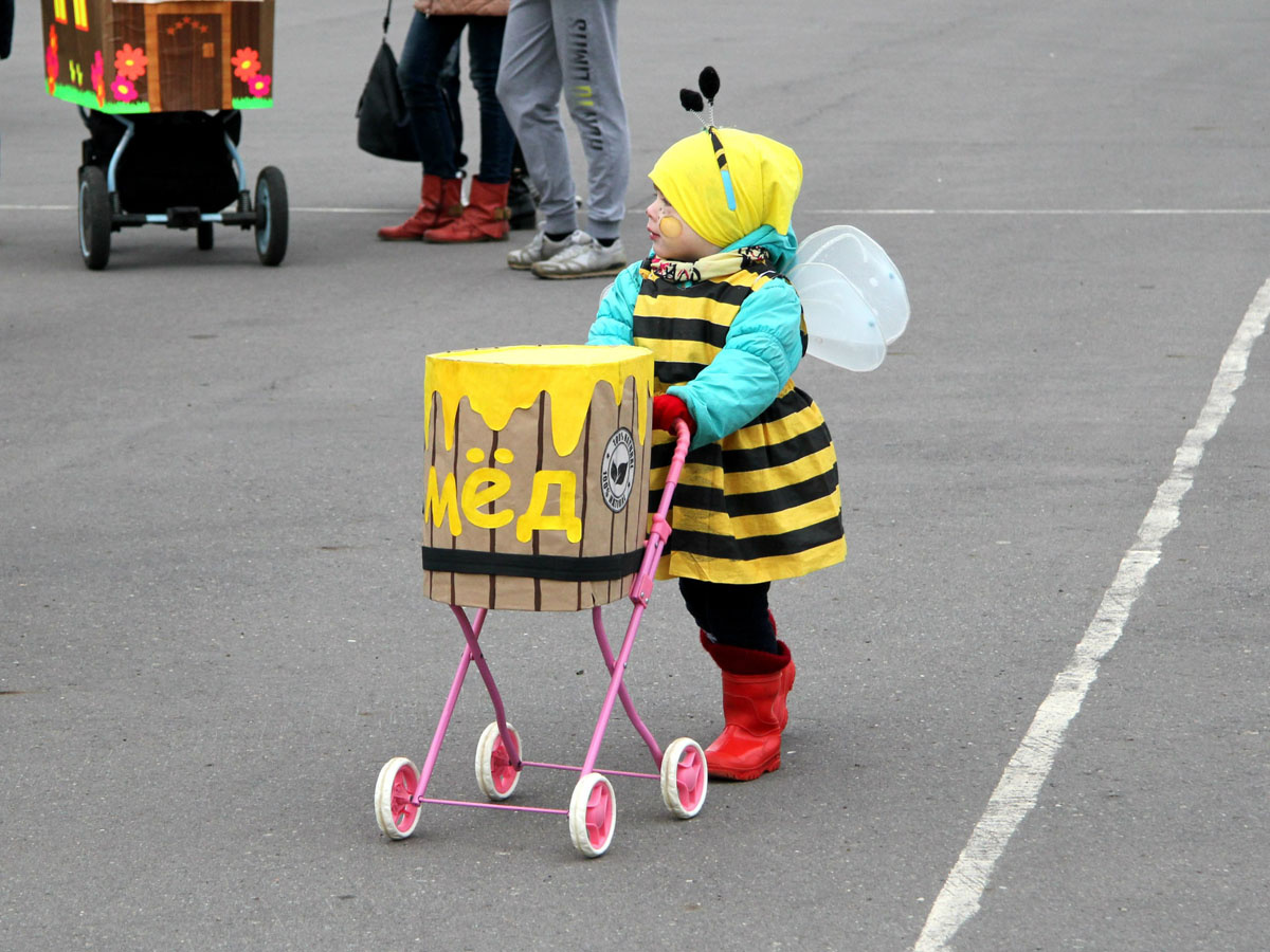 Маленькие пчелки, огородники и даже пеньки прошагали в параде