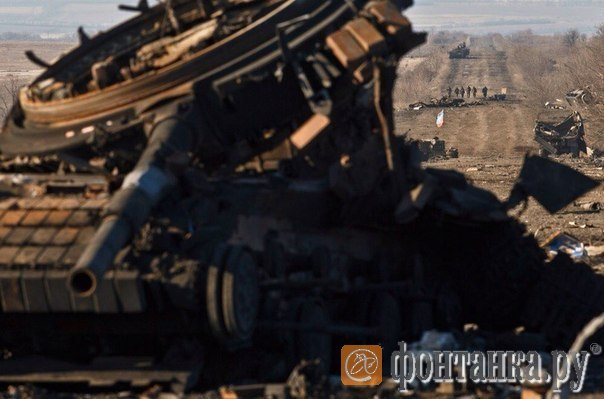 2015 год, украинский танк, трасса Дебальцево-Артемовск