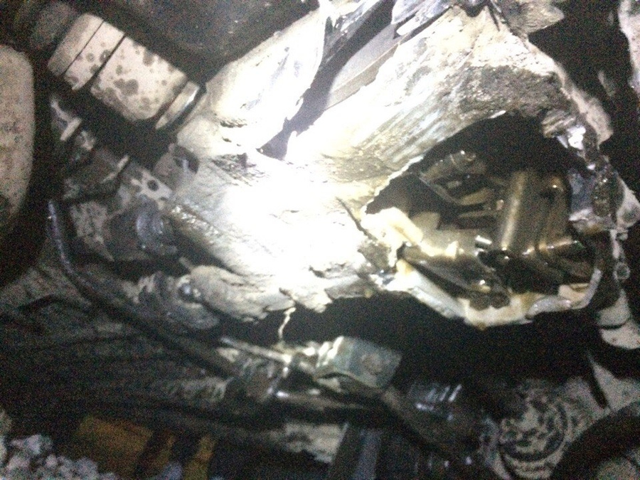 Коробка передач на ВАЗ-2114 от сильнейшего удара превратилась в металлолом.
