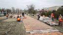 Строящийся парк на улице Левобережной готов на 70%