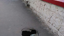 Глубокая яма в асфальте в Октябрьском районе обеспокоила ростовчан