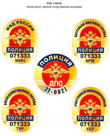 Образцы значков российских полицейских
