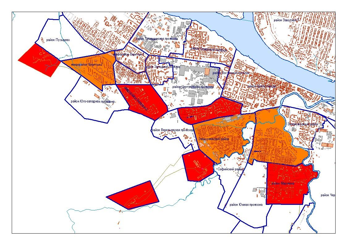 Карта районов рыбинска