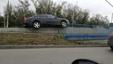 Audi А8 повисла на челябинском мосту