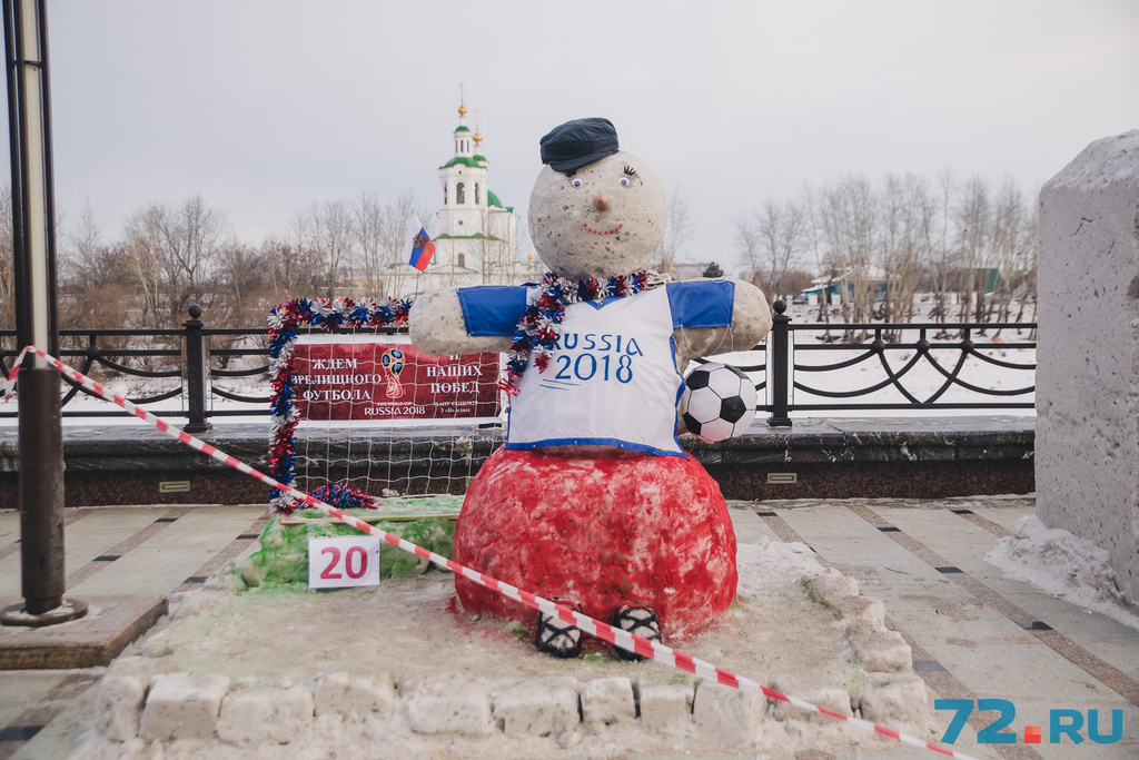 Смотрите, у него даже футболка есть! Позади - мишура-триколор и российский флаг Смотрите, у него даже футболка есть! Позади - мишура-триколор и российский флаг