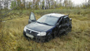 В Самарской области неопытный водитель на Renault слетел в кювет