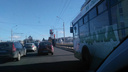 Московский проспект в Ярославле встал из-за аварии троллейбусов