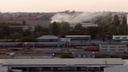 В Ворошиловском районе Волгограда горит территория возле трамвайного кольца
