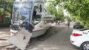 Трамвай сошел с рельсов в Ростове