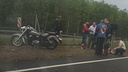Под Самарой на трассе М-5 разбилась мотоциклистка