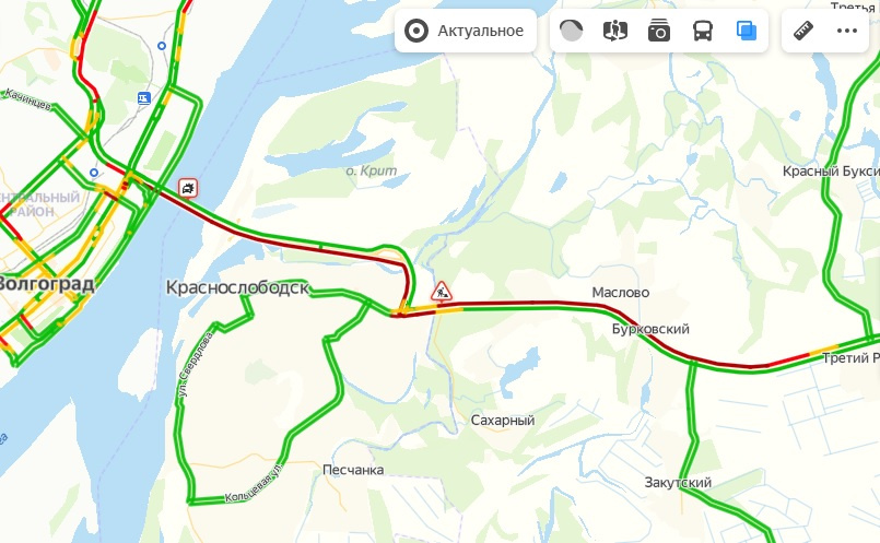 Карта с пробками волгоград