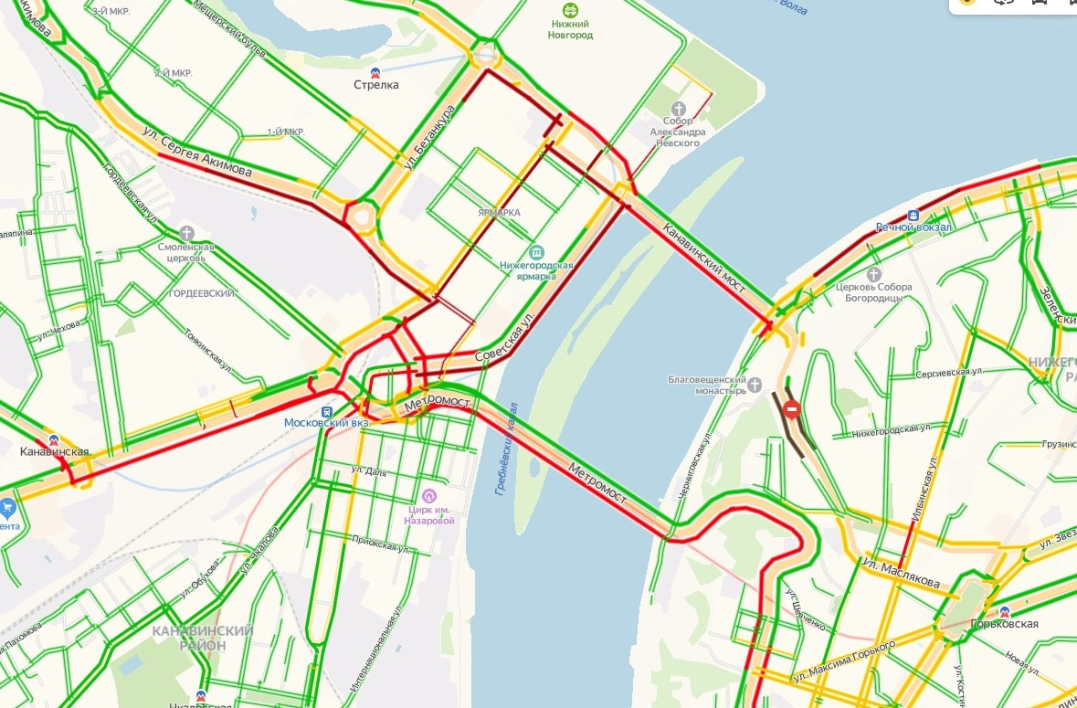 Пробки нижний новгород сейчас онлайн ольгино карта смотреть