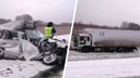 ДТП на заснеженной трассе: в Новосибирской области иномарка вылетела на встречку — есть жертвы