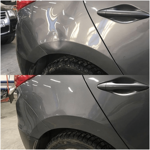 Восстановление геометрии заднего крыла на Hyundai ix35 без покраски (PDR-технология)