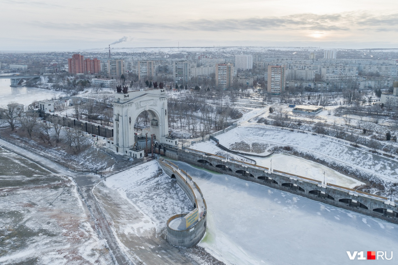 Красноармейский район Волгограда зимой