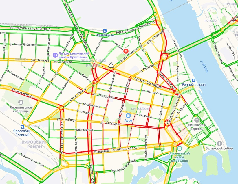 Карта пробки ярославль сейчас онлайн