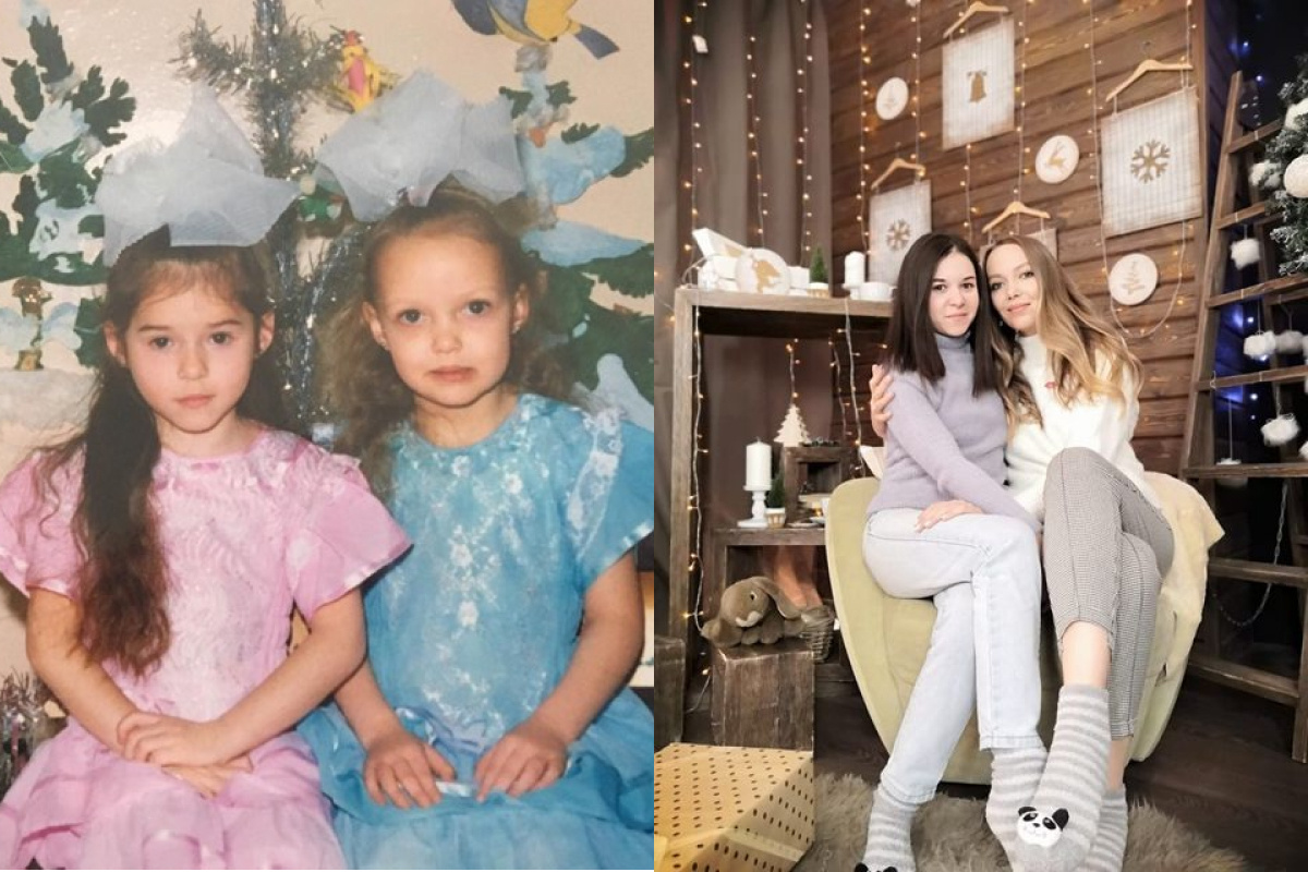 На первой фотографии сестрам 4 и 5 лет, на второй уже 28 и 29<br> На первой фотографии сестрам 4 и 5 лет, на второй уже 28 и 29<br>