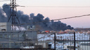 Под Челябинском возле магазина Metro вспыхнул крупный пожар