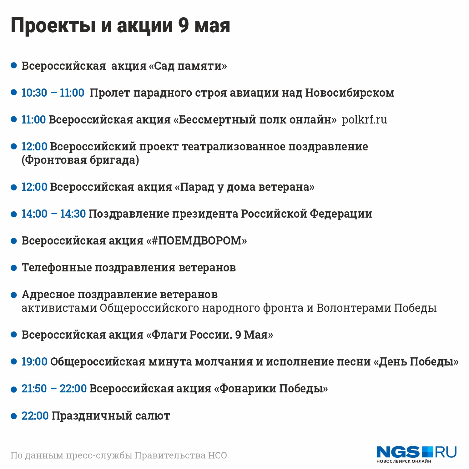 План празднования 9 мая в новосибирске