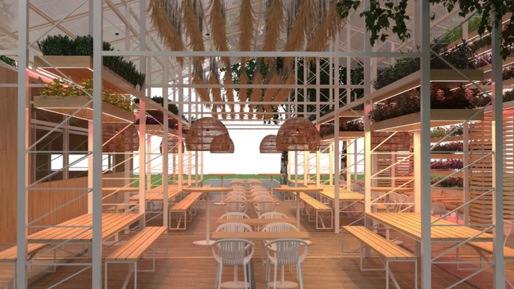 В парке Маяковского откроется летнее кафе с экотеплицей: показываем, каким оно будет