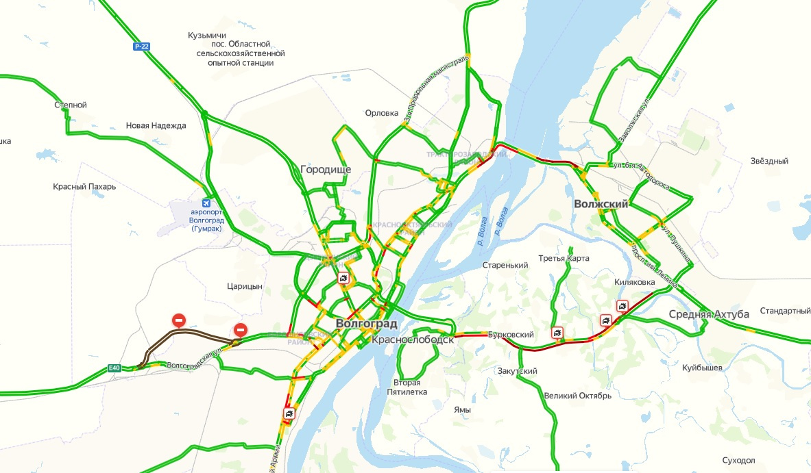 Волгоград пробки на дорогах сейчас карта