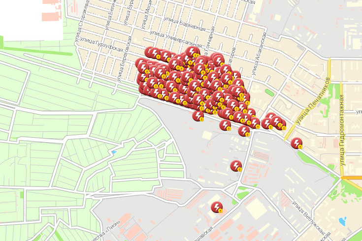 Карта аварийных отключений в новосибирске