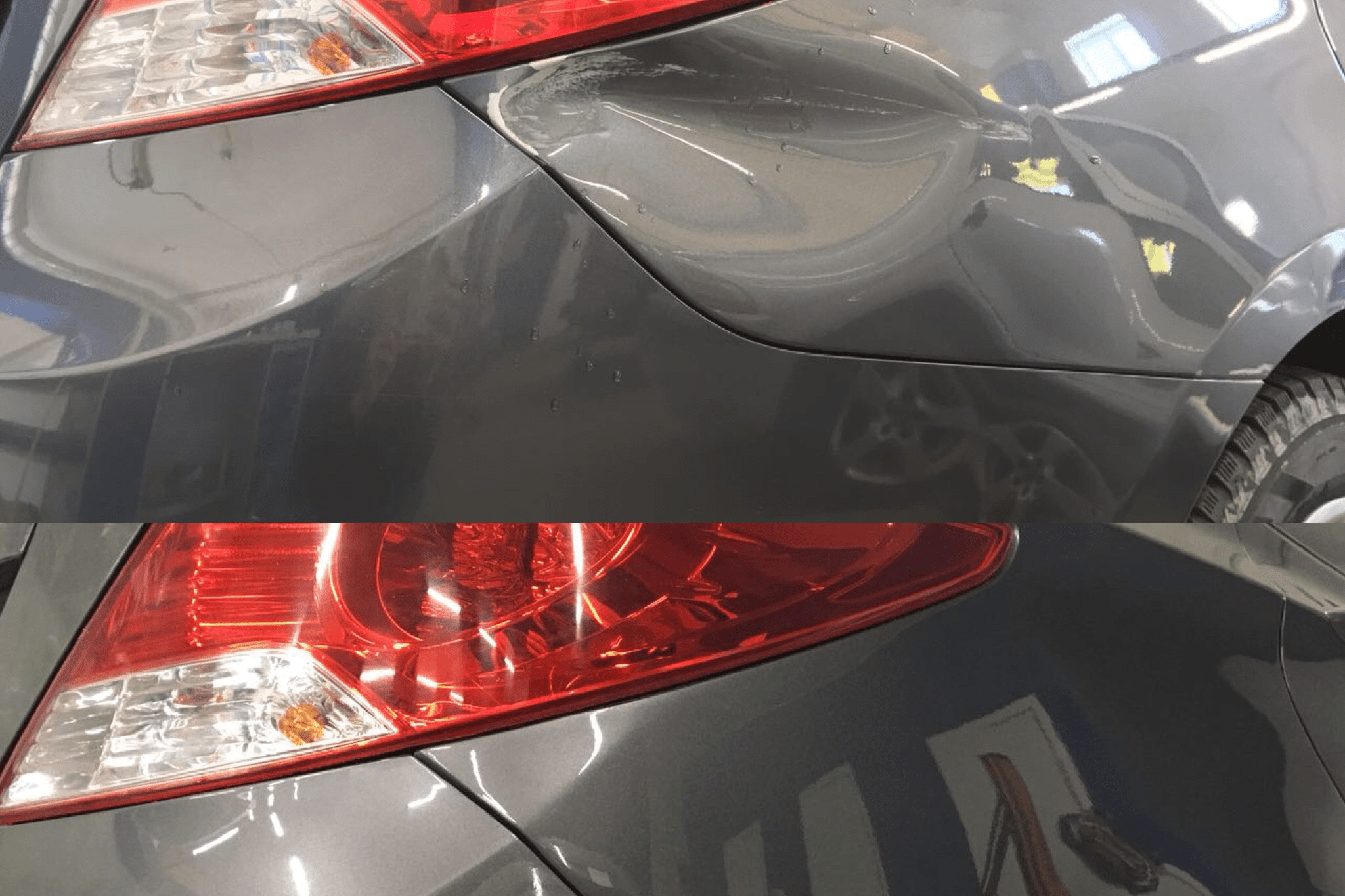 Восстановление геометрии и локальная покраска крыла на Hyundai Solaris