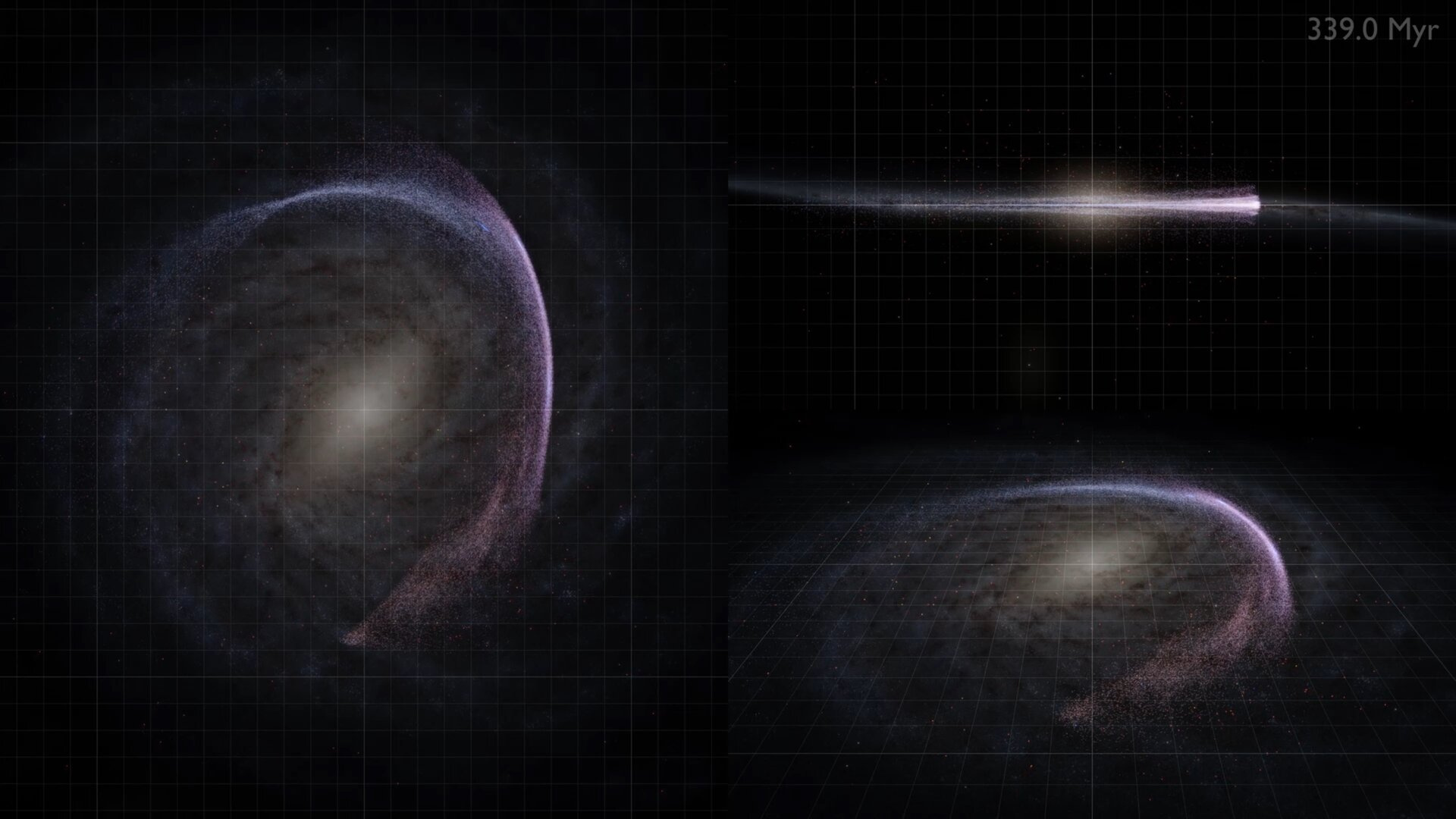 Кадр из анимации, показывающей орбиты ближайших звезд вокруг центра галактики