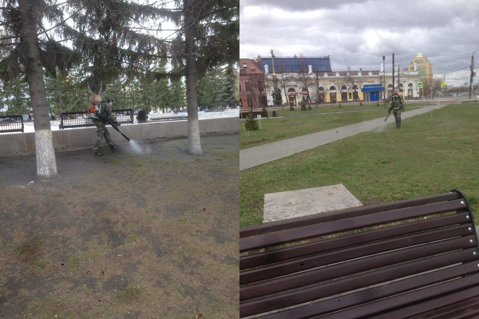 От клещей обработали 14 парков и скверов в Центральном районе Челябинска