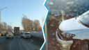 На Бердском шоссе Mazda столкнулась с грузовиком: в сторону Академгородка собралась пробка