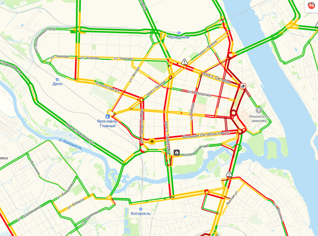 Пробки ярославль сейчас. Пробки Ярославль. Яндекс пробки Ярославль. Ярославль пробки 10 баллов.