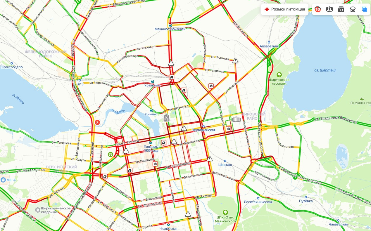 Первоуральск карта пробки