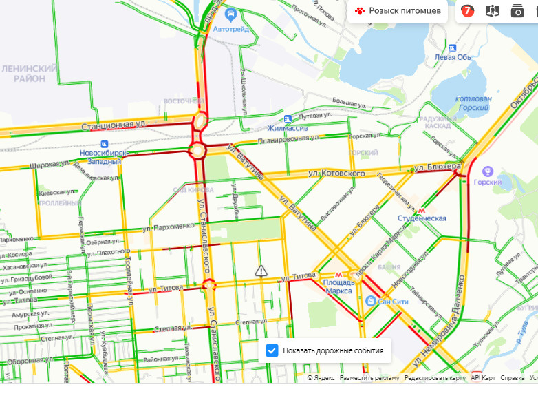 Карта пробок в новосибирске сейчас