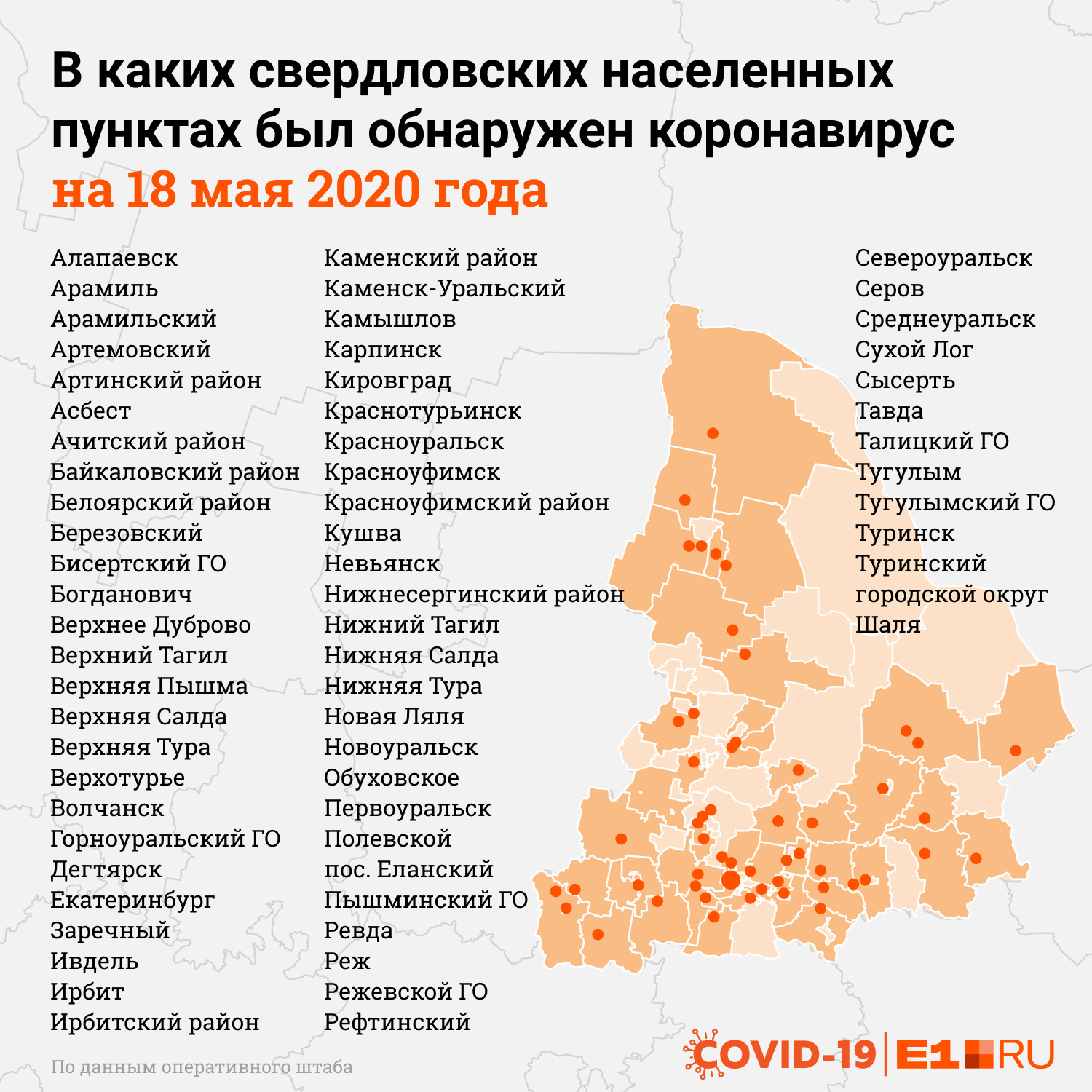 Карта распространения коронавируса в екатеринбурге на сегодня