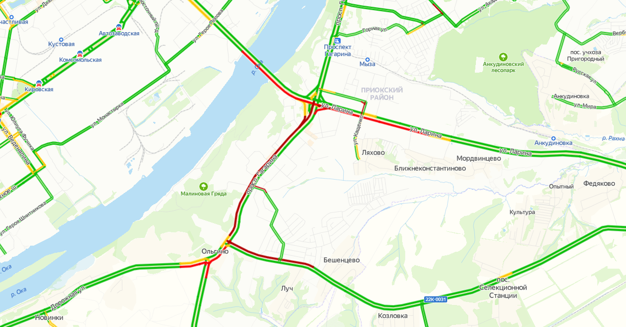 Пробки нижний новгород сейчас онлайн ольгино карта смотреть