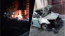 В ночном пожаре в центре Бердска сгорел Hyundai Solaris