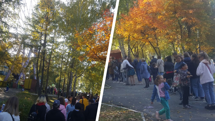 «Минут 40 стою»: в парке Маяковского выстроилась огромная очередь к колесу обозрения